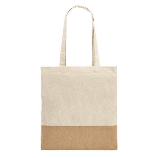 MERCAT. 100% cotton bag (160 g/m²) with imitation jute details