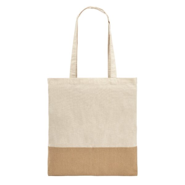 MERCAT. 100% cotton bag (160 g/m²) with imitation jute details
