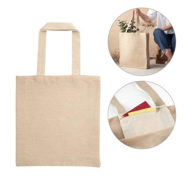 PADOVA. Juco bag (275 g/m²) with inner pocket in 100% cotton (120 g/m²)