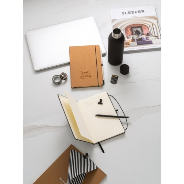 MATISSE. A5 notebook with rigid cover in leather (70% recycled) with lined sheets