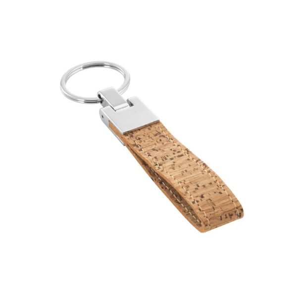 CORKS. Cork and metal keyring