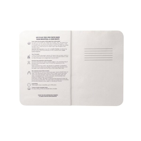 TEAPAD SEMI-RIGID. A5 notepad with semi-rigid cover made from tea leafs waste (65%)