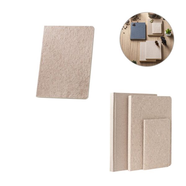 TEAPAD SEMI-RIGID. A5 notepad with semi-rigid cover made from tea leafs waste (65%)