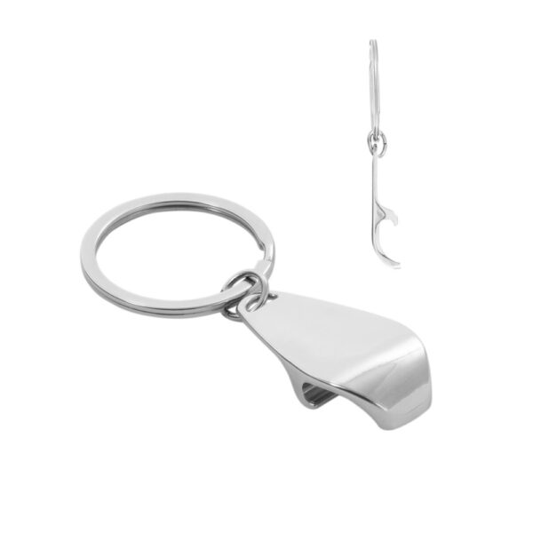 HELLI. Metal keyring with bottle opener