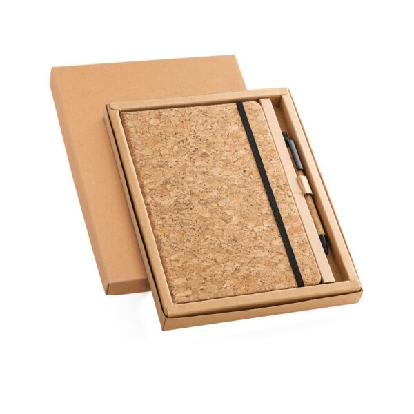 93578_160-e FREUD. A5 notepad and ballpoint pen set in cork