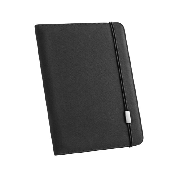 EMERGE FOLDER II. A4 folder in recycled polyester (100% rPET) 300D with elastic closure