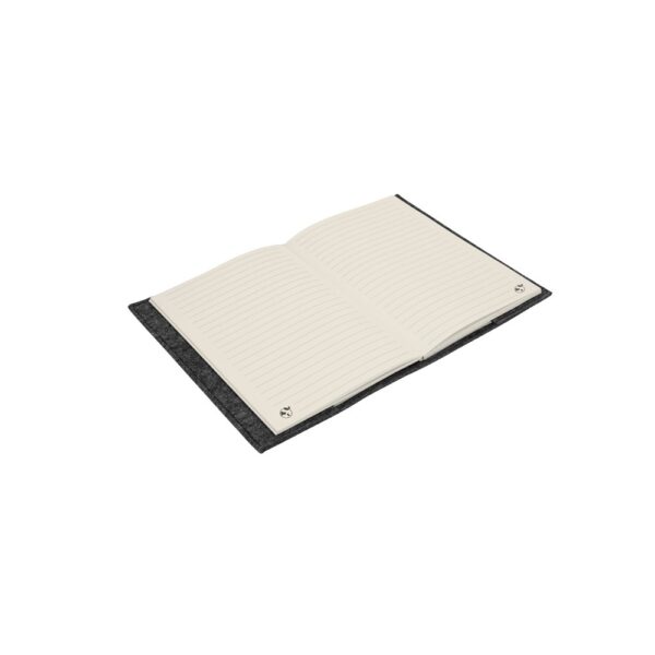BALDWIN. A5 notepad with recycled felt cover (100% rPET) and lined pages in 100% recycled paper