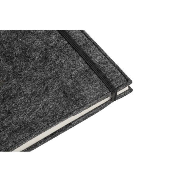 BALDWIN. A5 notepad with recycled felt cover (100% rPET) and lined pages in 100% recycled paper