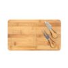 WOODS. Bamboo cheese board with 2 bamboo and stainless steel accessories