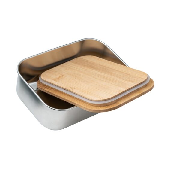 SHINO. Lunch Box. Stainless steel lunch box with bamboo lid