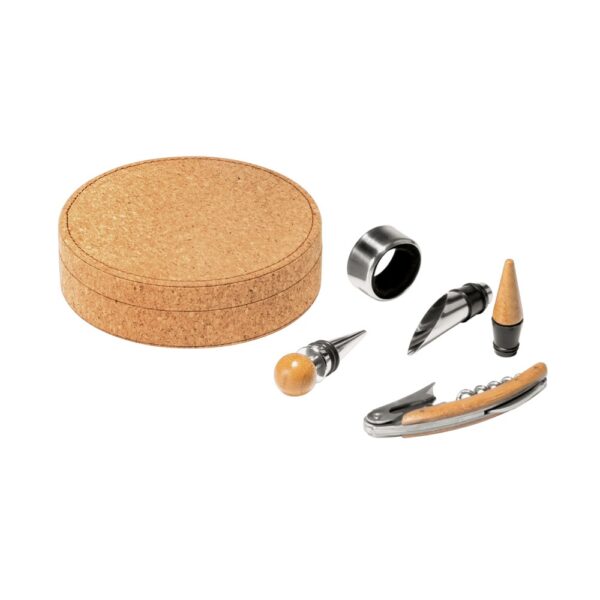 MORETO. Wine set with 4 pieces in bamboo, stainless steel and ABS