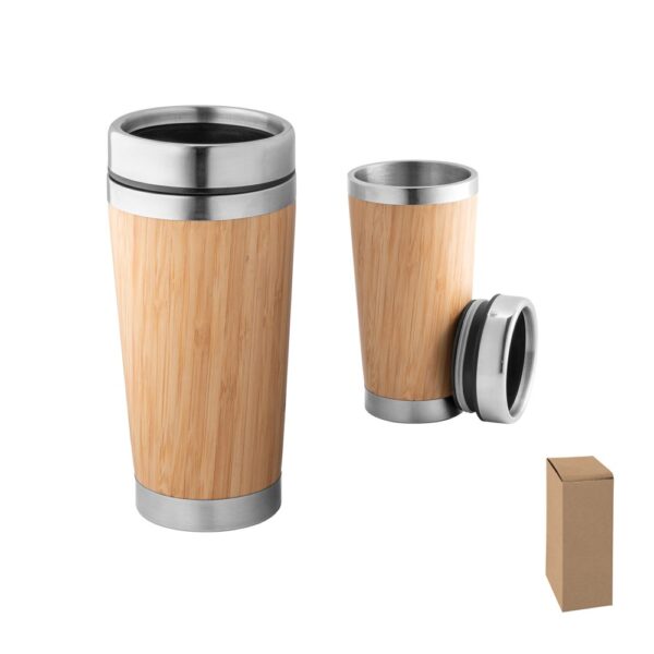 94241_set PIETRO. Bamboo and stainless steel travel cup 500 mL