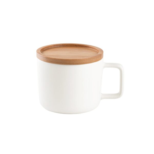 FANGIO. 220 mL ceramic mug with lid and bamboo base