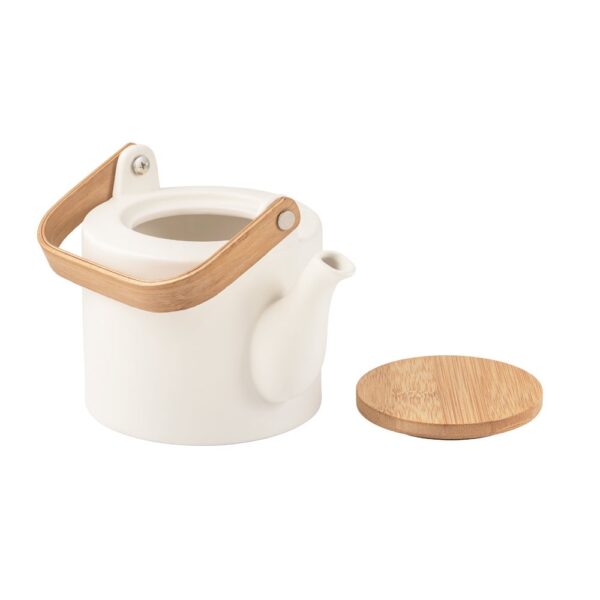 GLOGG. 700 mL ceramic teapot with bamboo lid