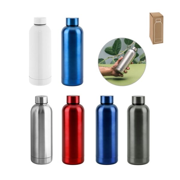 94288_set ODIN METTALIC. Bottle in 90% recycled stainless steel 550 mL