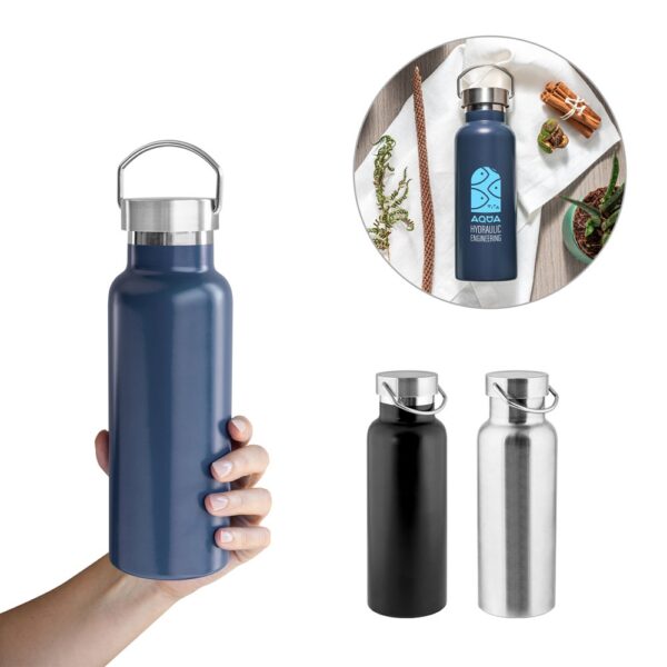 94345_set DUPLANTIS. Stainless steel bottle (36% recycled) with vacuum insulation 810 mL