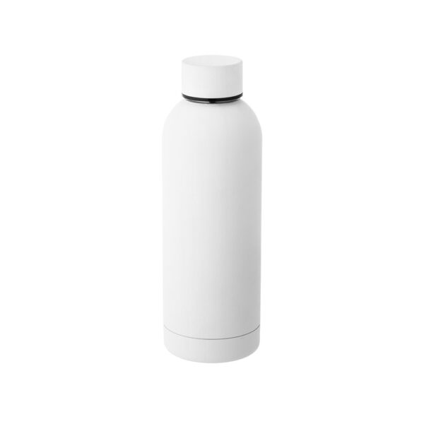 ODIN. Double wall vacuum stainless steel (36% recycled) bottle with rubber coating 550 mL