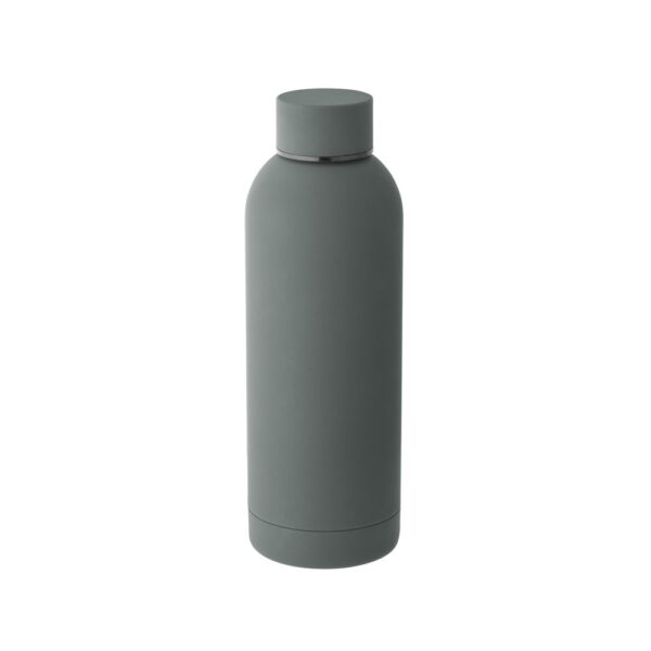 ODIN. Double wall vacuum stainless steel (36% recycled) bottle with rubber coating 550 mL