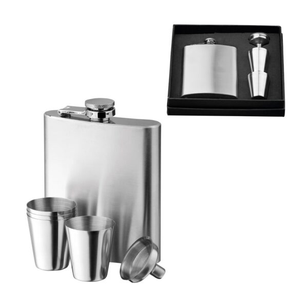 94665_set NOVAK. Stainless steel bottle and glasses set 200 mL