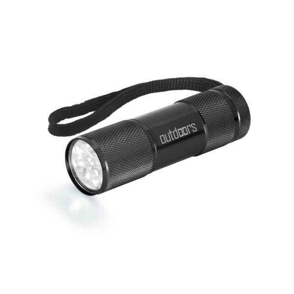 FLASHY. Aluminum flashlight with 9 LEDs