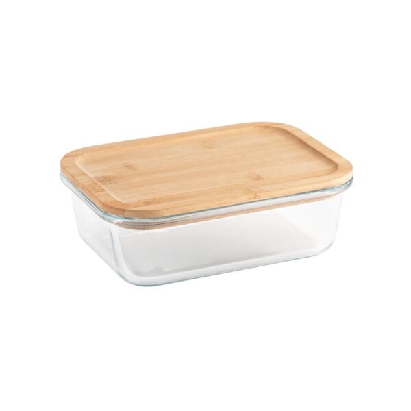 94781_160 PORTOBELLO. Lunch Box. Hermetic box in borosilicate glass and bamboo lid 1000 mL