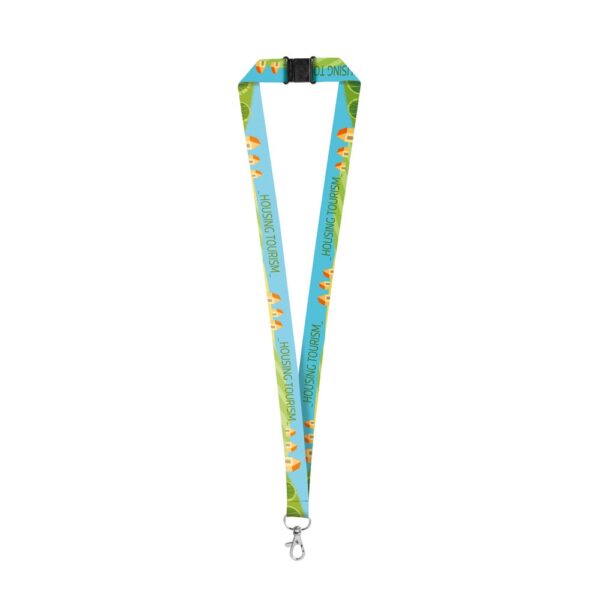94973_106-a DOVER. SET Lanyard SUBLIMATION Long II (20 mm) in recycled polyester (100% rPET) with Hook Trigger Snap 20 mm and safety lock