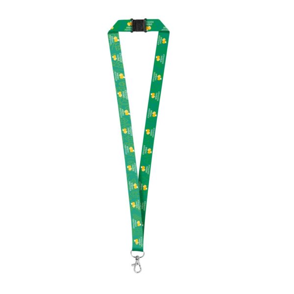 94973_set DOVER. SET Lanyard SUBLIMATION Long II (20 mm) in recycled polyester (100% rPET) with Hook Trigger Snap 20 mm and safety lock