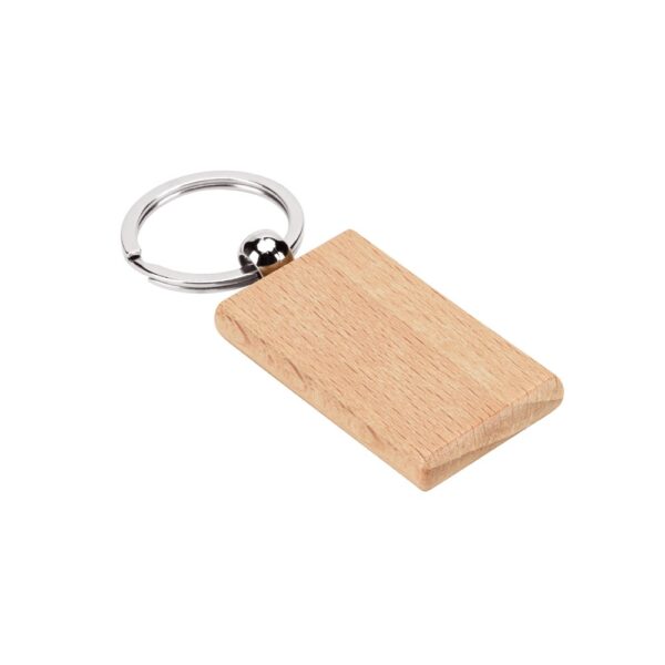 95091_160 STEWIE. Rectangular keyring in beech wood