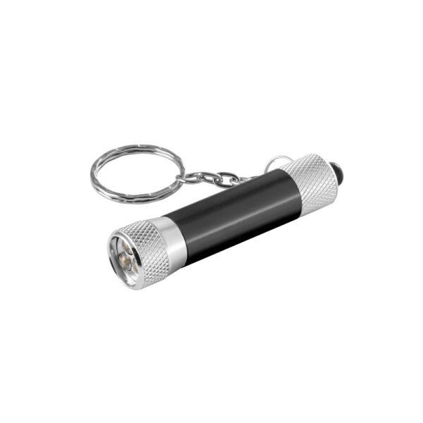 RE-LERGAN. Aluminium keyring (92% recycled) with 3-light LED torch