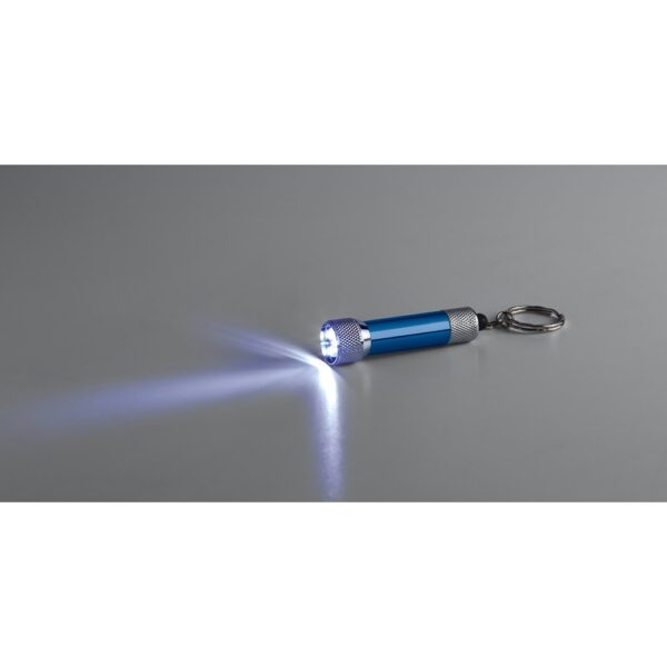 RE-LERGAN. Aluminium keyring (92% recycled) with 3-light LED torch