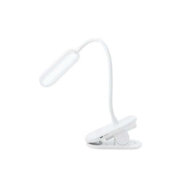 NESBIT II. Portable desk lamp with clip and 30h autonomy at 65% rABS