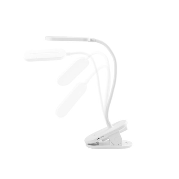 NESBIT II. Portable desk lamp with clip and 30h autonomy at 65% rABS