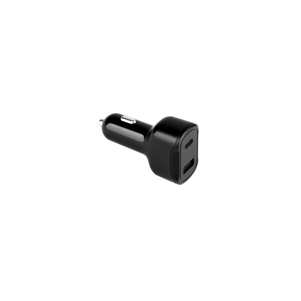 97189_103 DIRAC. Cigarette lighter adapter with USB-A port 18W and USB-C 20W in recycled ABS (100% rABS)