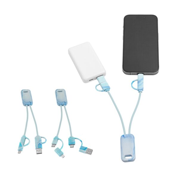 BERNERS. Superfast 6-in-1 USB cable in recycled PET (100% rPET)