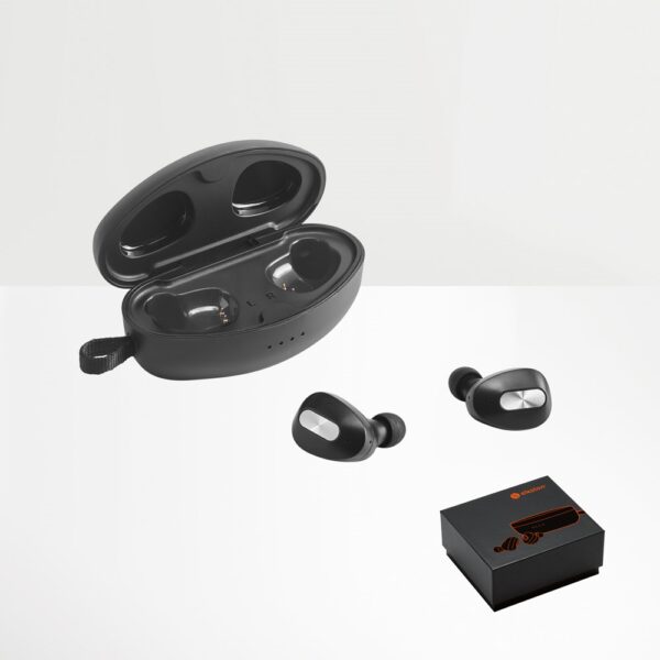 97922_set DESCRY. Wireless charger in zinc and Wireless earphones in metal and ABS acrylic