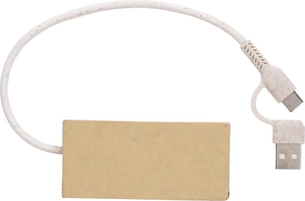 impr_1023582 Aluminium and recycled paper USB hub Paulo
