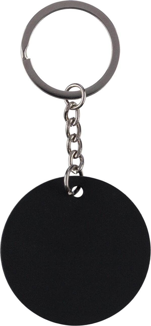 Recycled stainless steel round keychain Risa