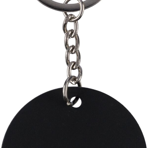 Recycled stainless steel round keychain Risa