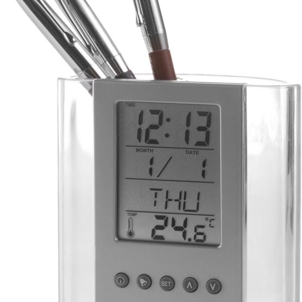 impr_942223 ABS pen holder with clock Carter