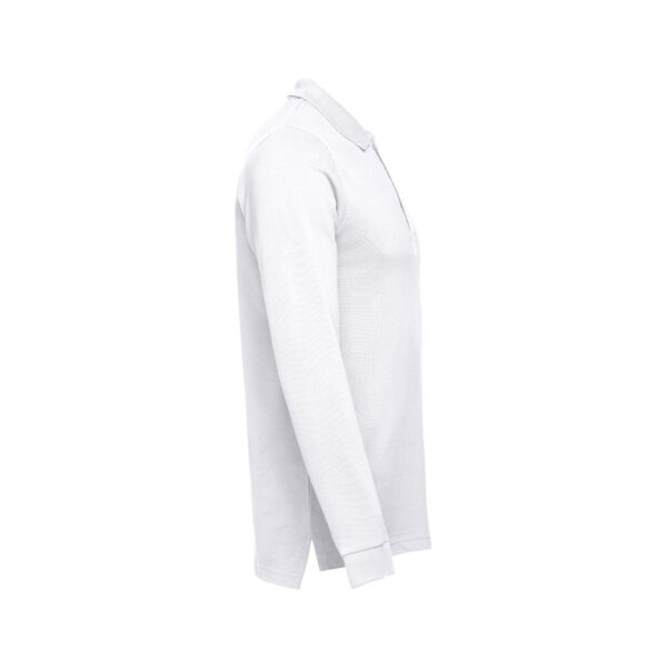 11170_106-c THC BERN WH II. Men's long-sleeved 100% cotton piqué polo shirt with removable label
