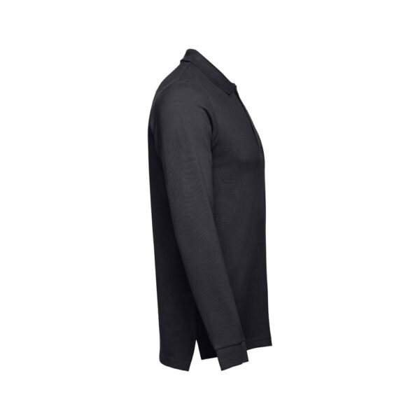 11171_184-c THC BERN II. Men's long-sleeved 100% cotton piqué polo shirt with removable label