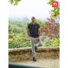 30137_set THC ROME. Men's Polo Shirt with contrast colour trim and buttons