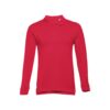 THC BERN. Men's long-sleeved 100% cotton piqué polo shirt with removable label