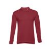 THC BERN. Men's long-sleeved 100% cotton piqué polo shirt with removable label