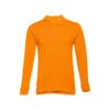 THC BERN. Men's long-sleeved 100% cotton piqué polo shirt with removable label
