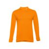 THC BERN. Men's long-sleeved 100% cotton piqué polo shirt with removable label