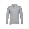THC BERN. Men's long-sleeved 100% cotton piqué polo shirt with removable label