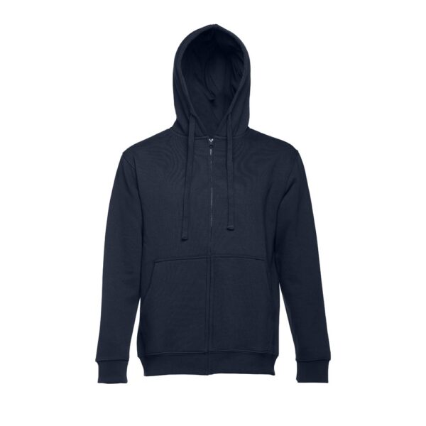 THC AMSTERDAM. Men's hoodie in cotton and polyester with full zip