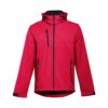 THC ZAGREB. Men's softshell jacket with detachable hood and rounded back hem