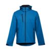 THC ZAGREB. Men's softshell jacket with detachable hood and rounded back hem